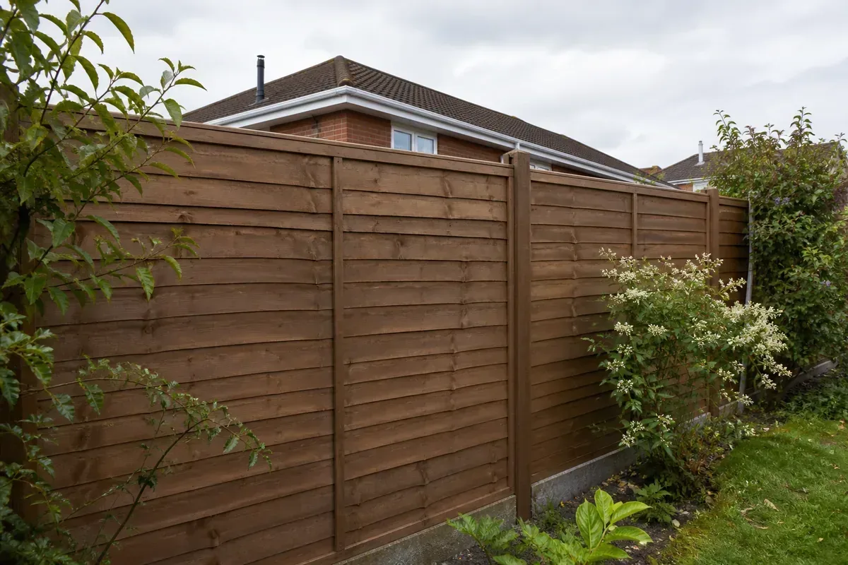 Feather edge timber fencing in a Tamworth garden