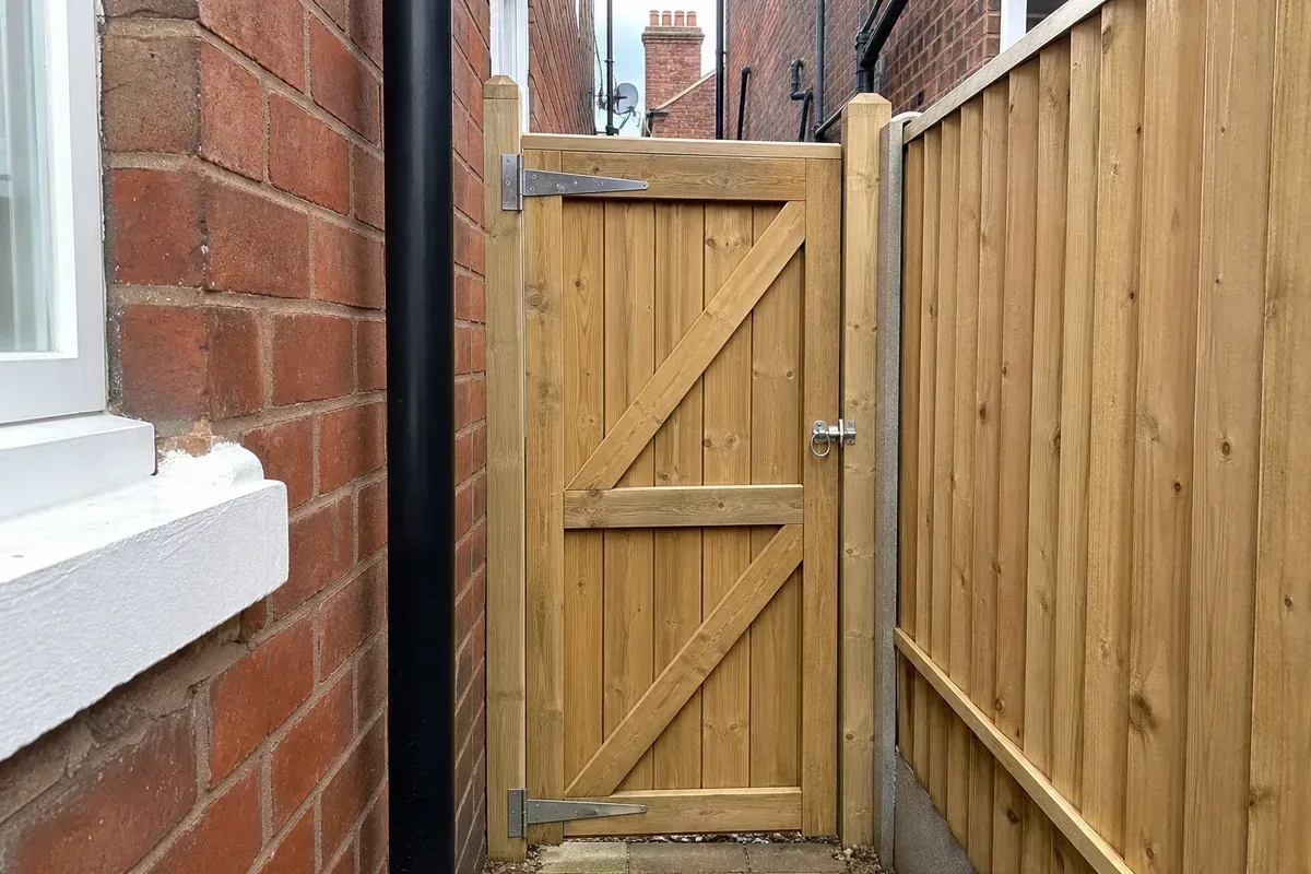 Wooden garden gate fitted in Tamworth